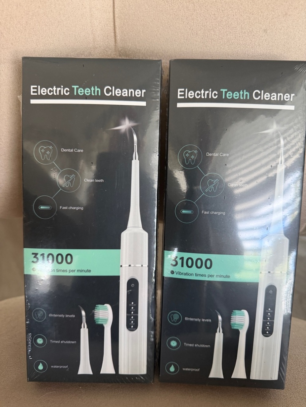 SET OF 2 -Electric Teeth Cleaner Sonic Toothbrush - White